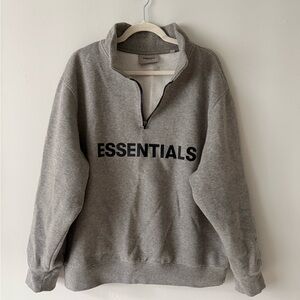 Fear of God Essentials Charcoal Zip-Up Sweater